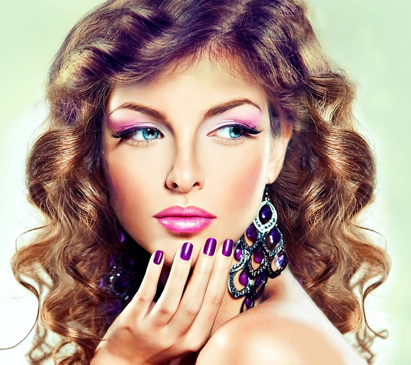 Beauty Model Woman Lips Make Up Girl Purple Hand Jewel Face Pink Hd Wallpaper Peakpx 4675