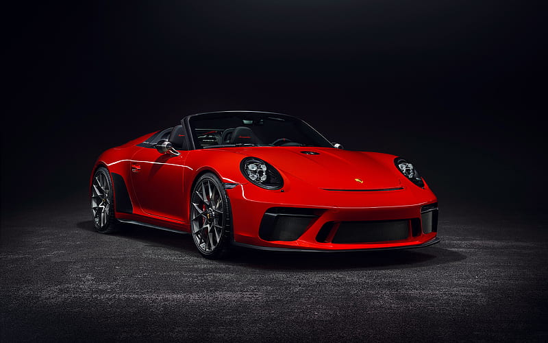 Porsche 911 Speedster II Concept, 2018 red sports coupe, tuning, front view, exterior, German sports cars, Porsche, HD wallpaper