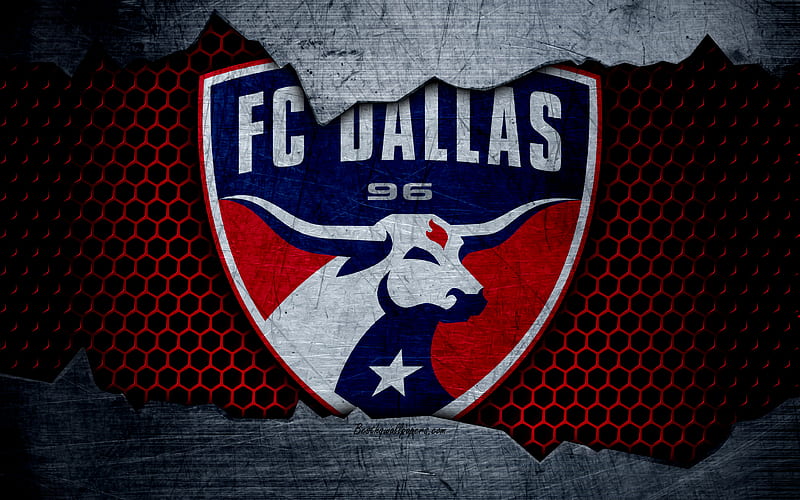 FC Dallas logo, MLS, soccer, Western Conference, football club, USA, grunge, metal texture, Dallas FC, HD wallpaper