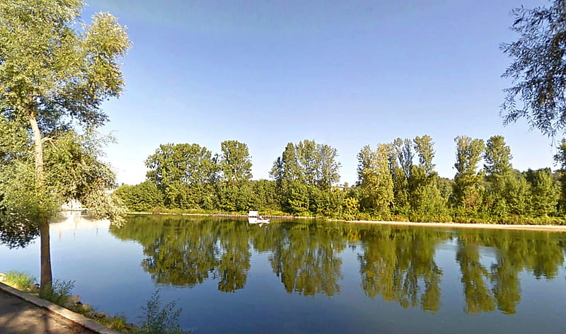 Loire River, longest, water, france, trees, sky, blue, HD wallpaper