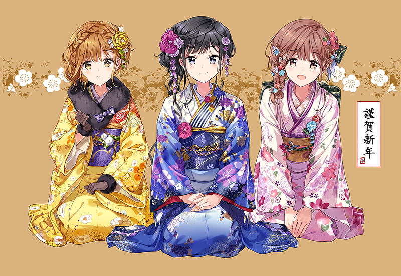 adagaki aki, koiwai yoshino, fujinomiya neko, kimono, masamune-kun no revenge, Anime, HD wallpaper
