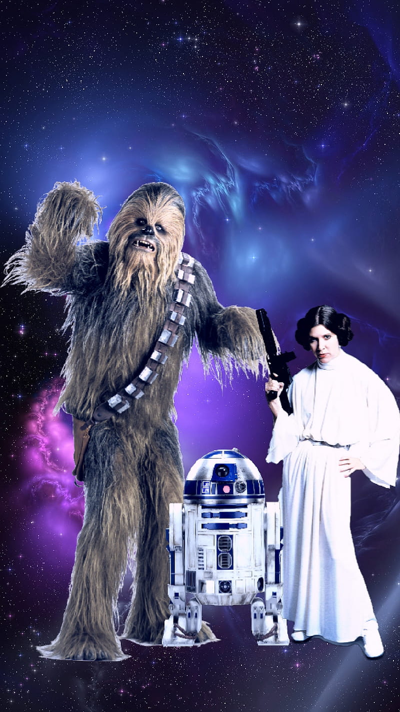 Star wars RIP, chewbacca, princess leia, r2d2, HD phone wallpaper