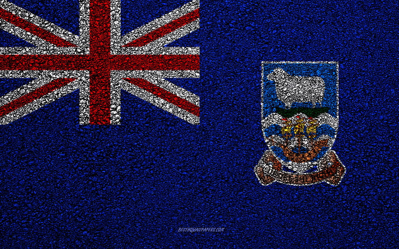 Flag of Falkland Islands, asphalt texture, flag on asphalt, Falkland Islands flag, South America, Falkland Islands, flags of South America countries, HD wallpaper