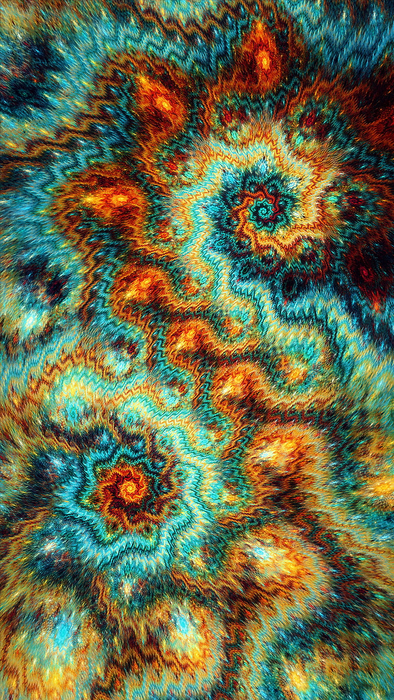 fractal, patterns, spirals, twisted, multicolored, HD phone wallpaper