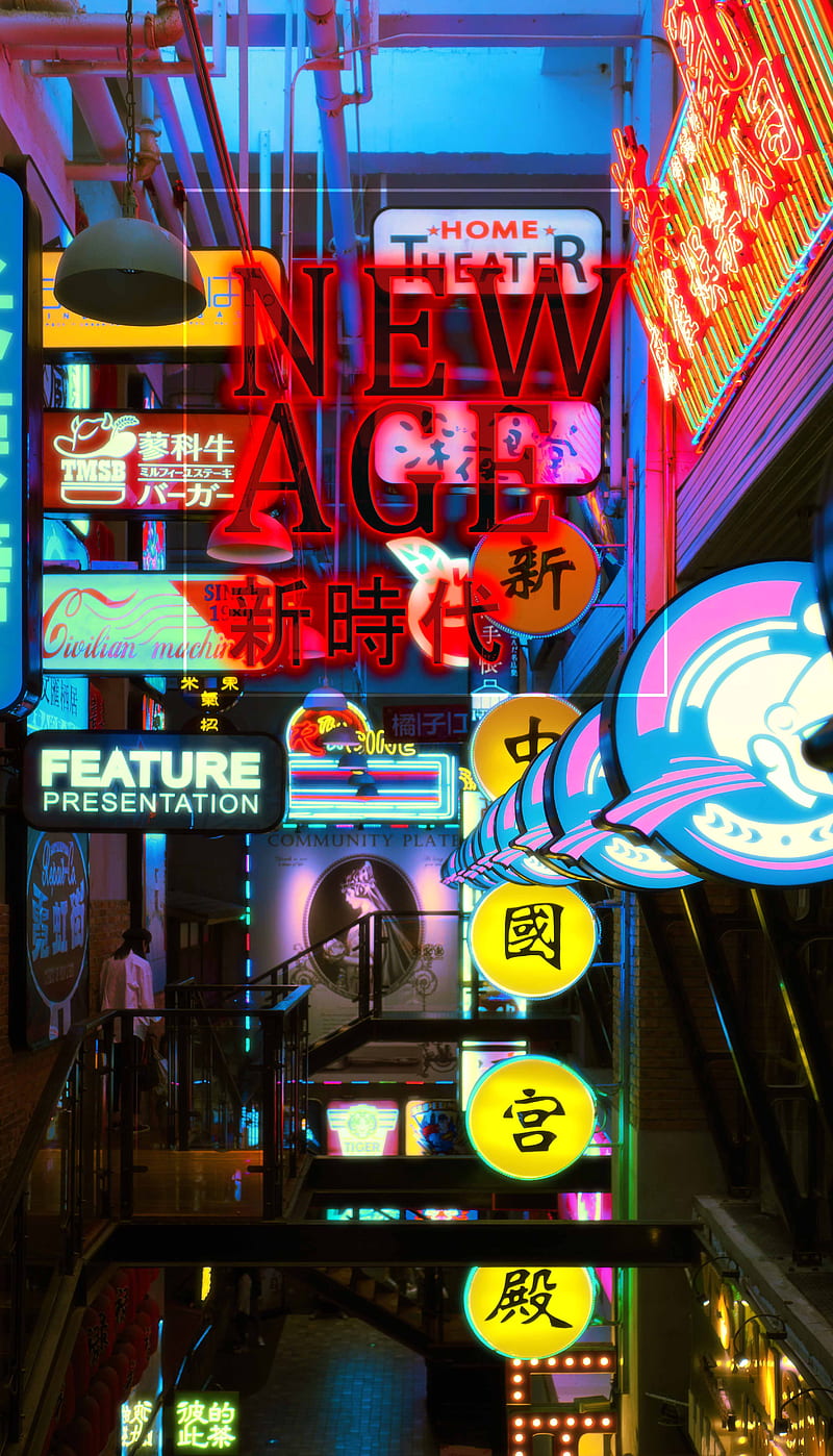 The Newest Age, android, apple, iphone, lights, neon, route, street, tokyo, HD phone wallpaper