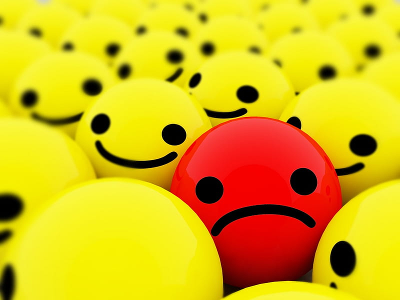 Sad face, cute, red, faces, sad, yellow, happy, sweet, HD wallpaper