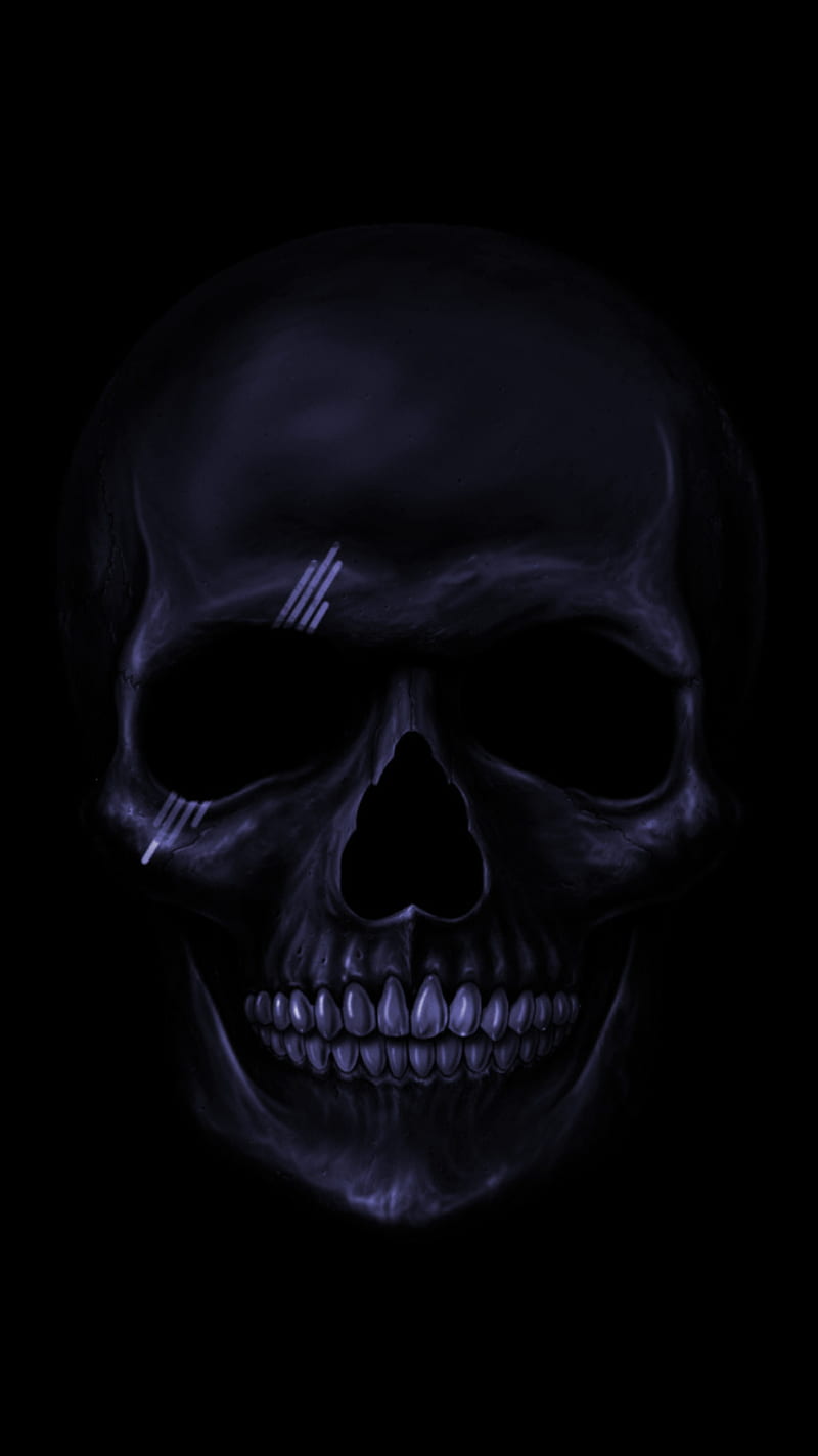 Skull, 6s, abstract, android, apple, dark, ios, iphone, scare, HD phone wallpaper