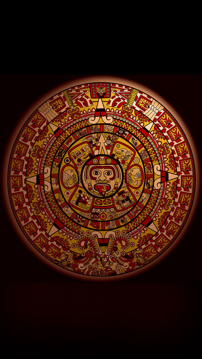 maya calendar 2, america, aztec, black, dark, maya, mexico, native, ornament, HD phone wallpaper