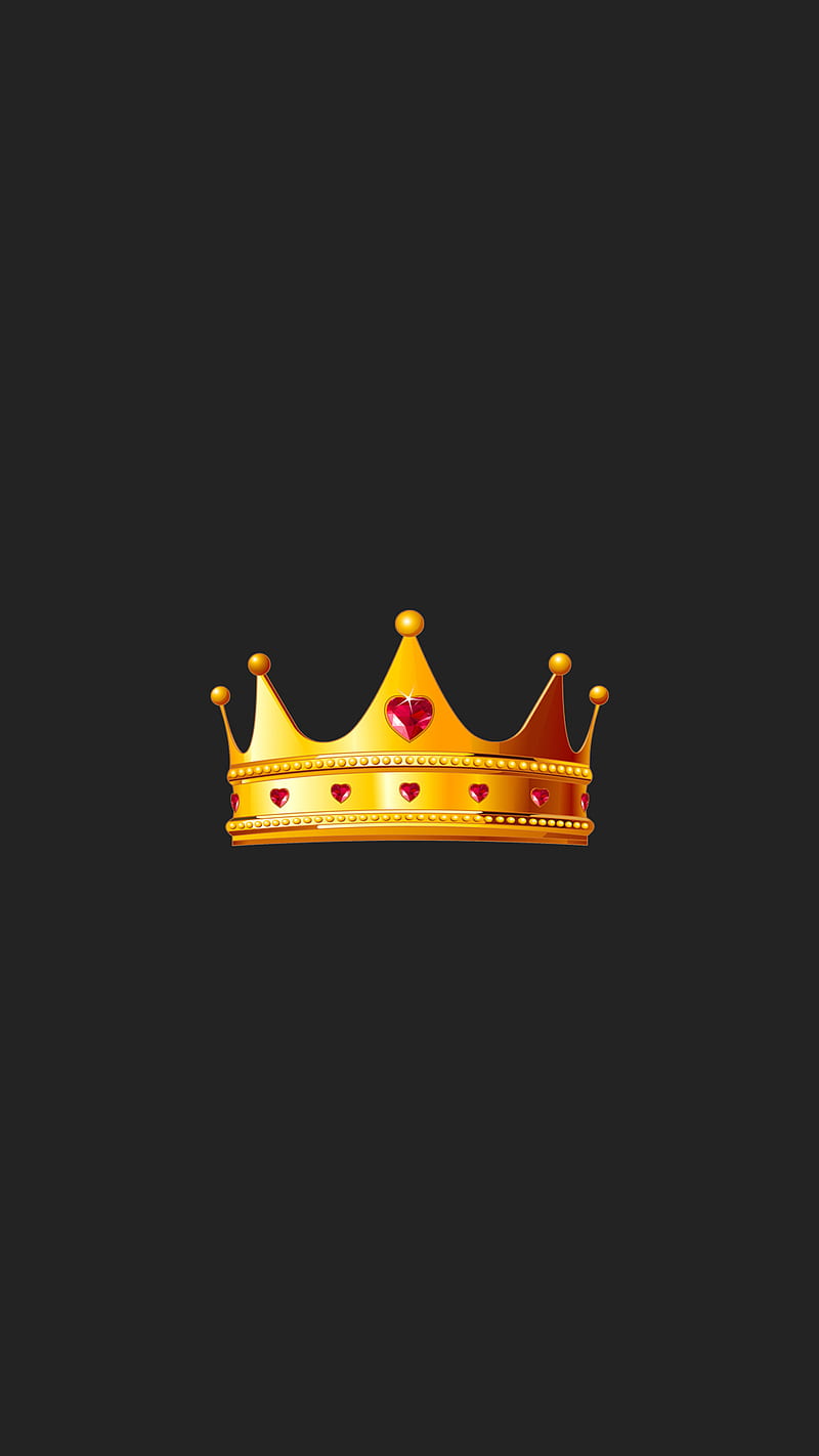 Crown, golden, king, queen, gold, desenho, black, dragon, HD phone wallpaper