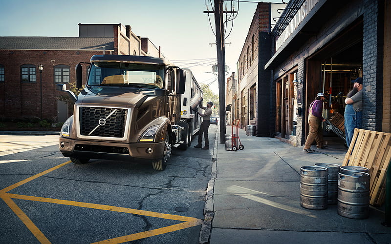 Volvo VNR, 2018, new trucks, cargo delivery, trucking, Semi Truck, Volvo Trucks, USA, HD wallpaper