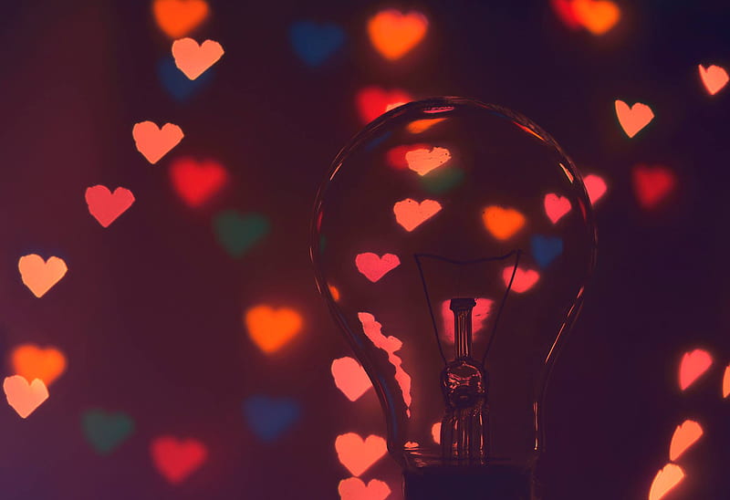 Hearts Light Bulb, bulb, heart, graphy, HD wallpaper
