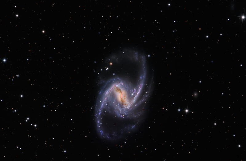 NGC 1365, stars, space, fornax, galaxies, HD wallpaper
