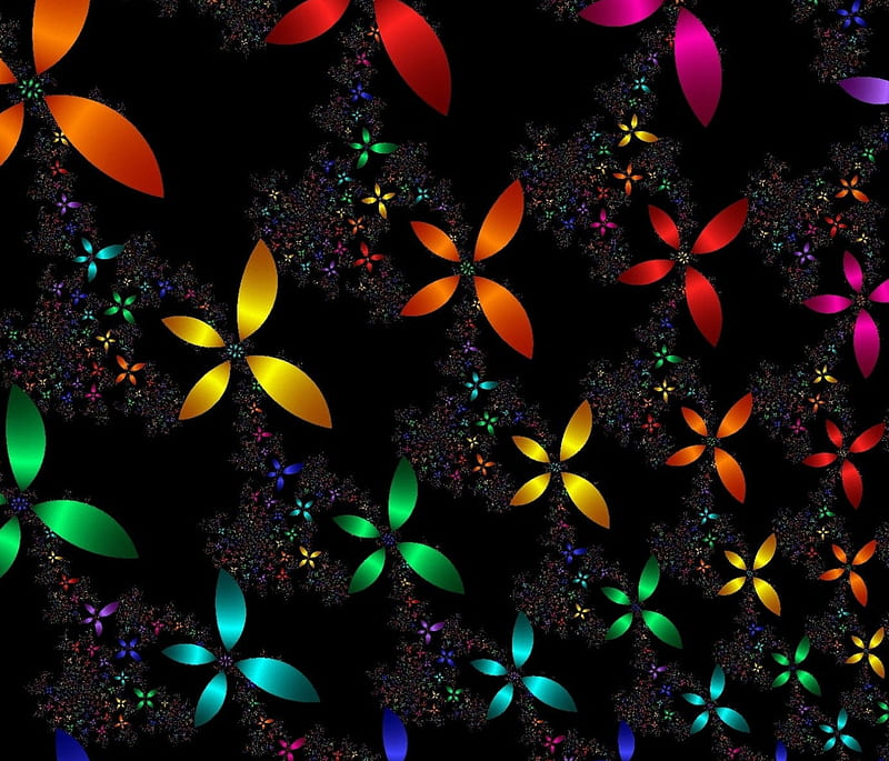Multicolor Fractal, abstract, fractal, multicolor, HD wallpaper