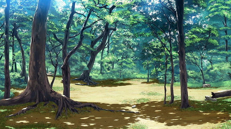 Wallpaper ID: 140783 / anime, landscape, trees, colorful, anime boys, anime  girls, leaves, artwork, nature Wallpaper