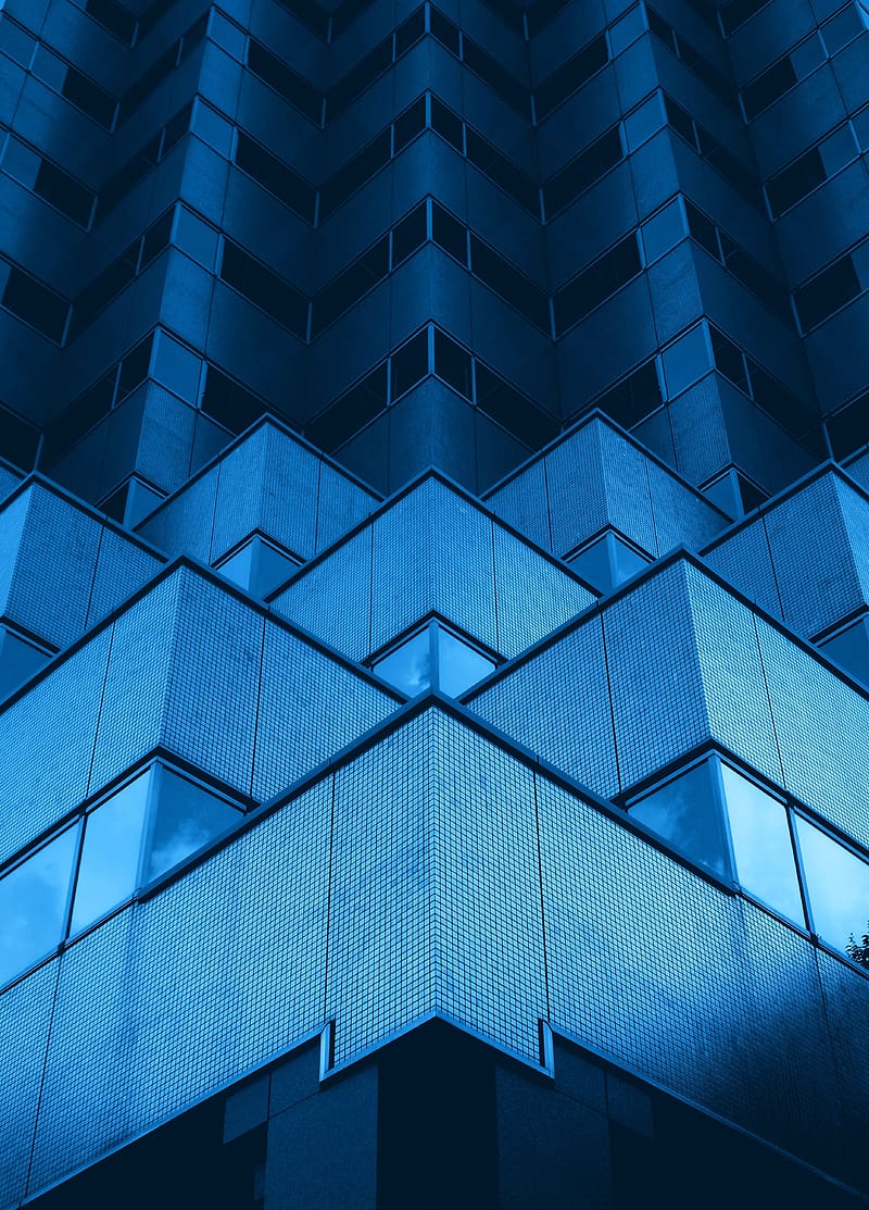 Modern building, offices, geometric edges of corners, architecture, HD phone wallpaper