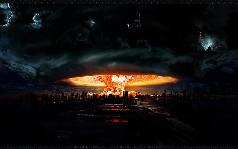 City, Explosion, Sci Fi, Apocalypse, Mushroom Cloud, Apocalyptic, HD wallpaper
