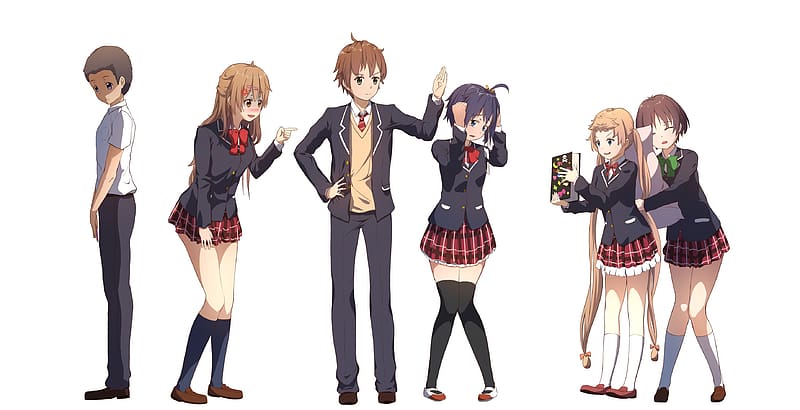 Anime, Rikka Takanashi, Love Chunibyo & Other Delusions, Yūta Togashi, Kumin Tsuyuri, Sanae Dekomori, Shinka Nibutani, Makoto Isshiki, HD wallpaper