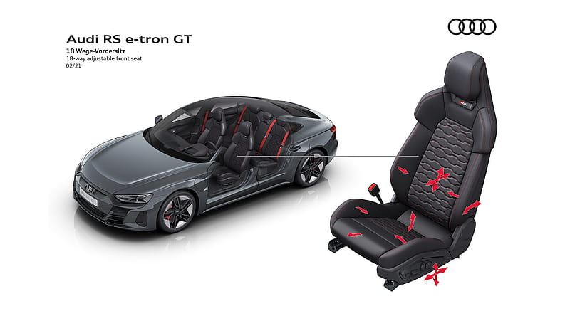 2022 Audi RS e-tron GT - 18-way adjustable front seat , car, HD wallpaper