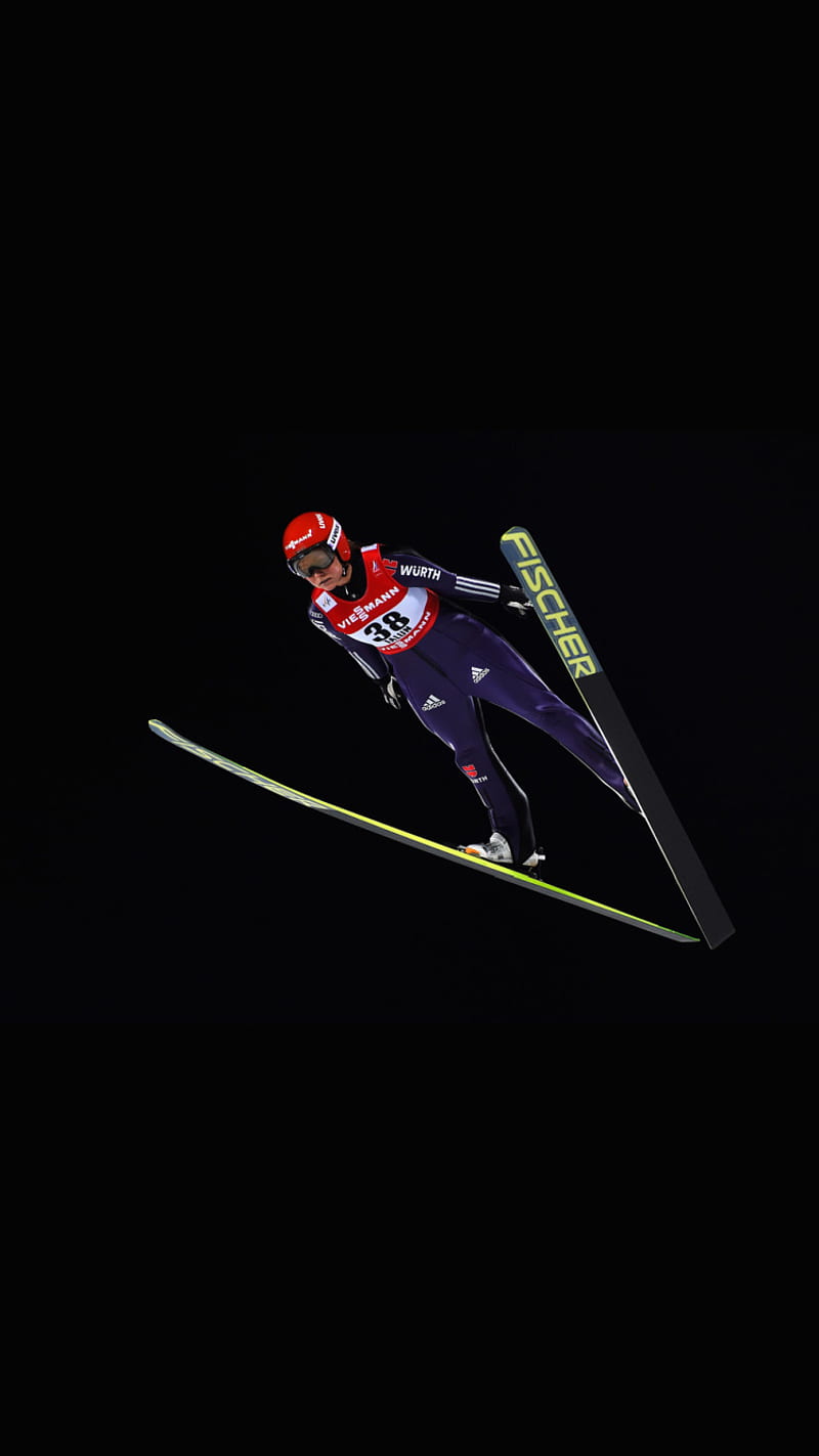 ski jumper, jumping, ski, HD phone wallpaper