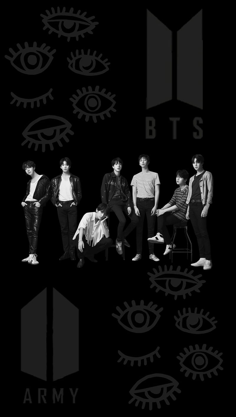 BTSARMY, army, bangtan, black and white, bts, grayscale, greyscale, HD  phone wallpaper | Peakpx