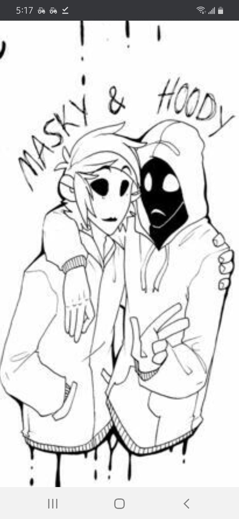 masky and hoodie creepypasta drawings
