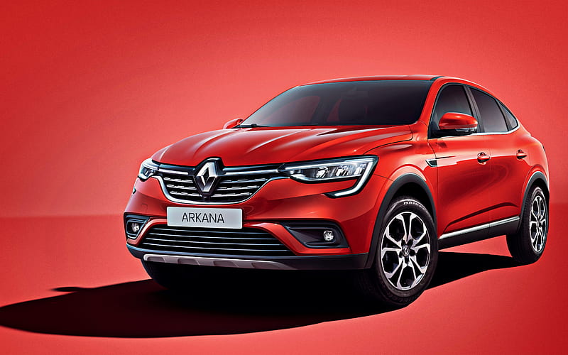 Renault Arkana, 2019, red sports crossover, exterior, front view, new red Arkana, french crossovers, Renault, HD wallpaper