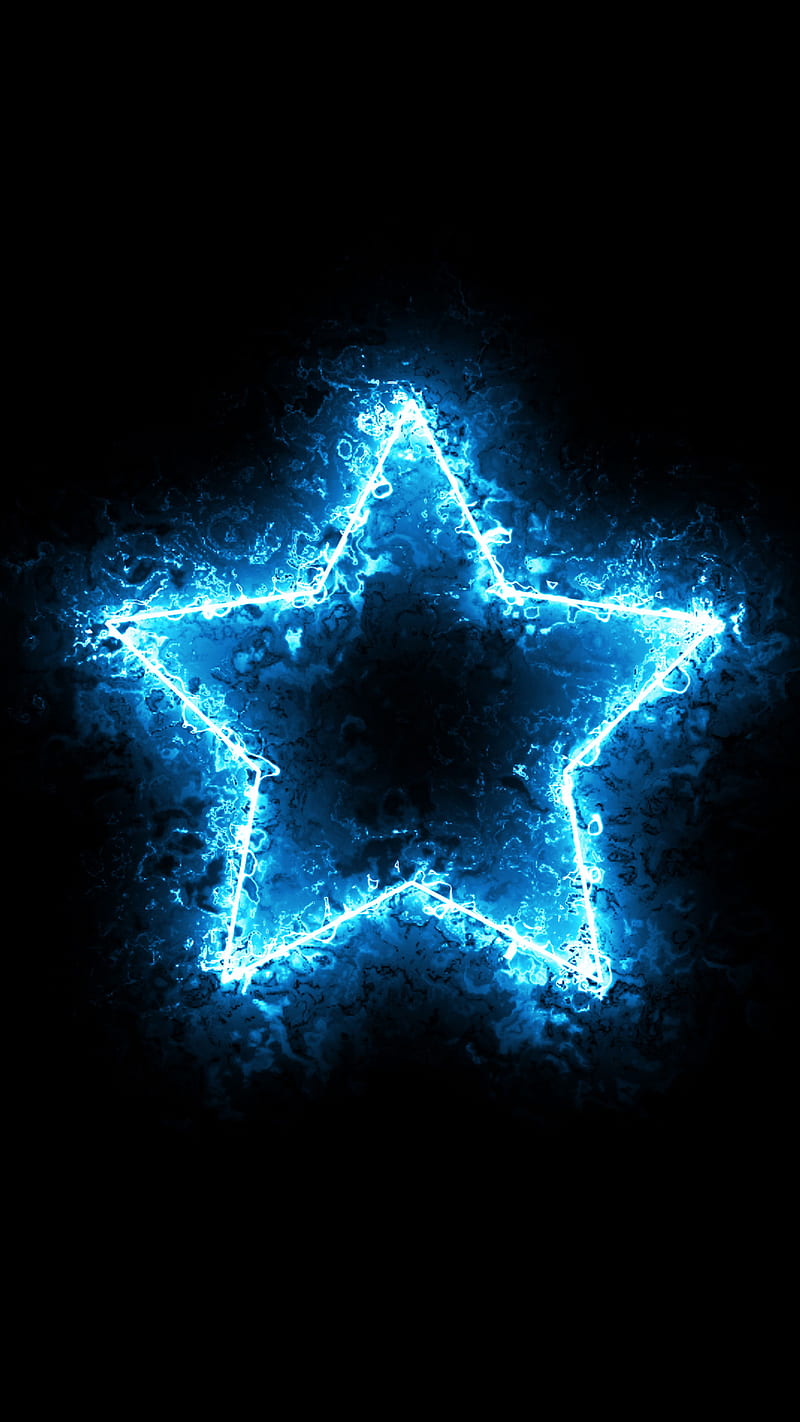 Ice Star, 0010, abstract, burn, fire, geometry, glow, light, neon, HD phone wallpaper