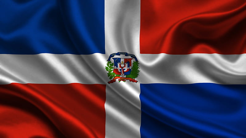 Dominicana, satin, country, flag, HD wallpaper