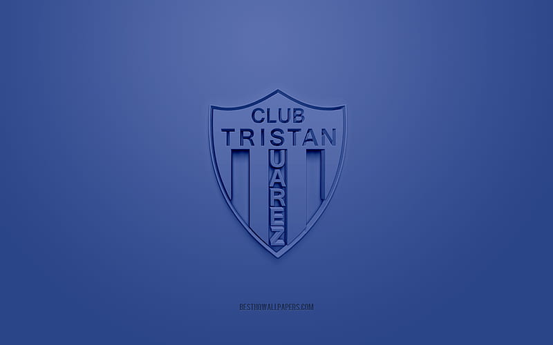 CSyD Tristan Suarez, creative 3D logo, blue background, Argentine football team, Primera B Nacional, Buenos Aires, Argentina, 3d art, football, CSyD Tristan Suarez 3d logo, HD wallpaper
