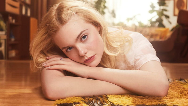 Gray Eyes Mary Elle Fanning Near A Yellow And Black Mat With Shallow Background Of Window And Plants Mary Elle Fanning, HD wallpaper
