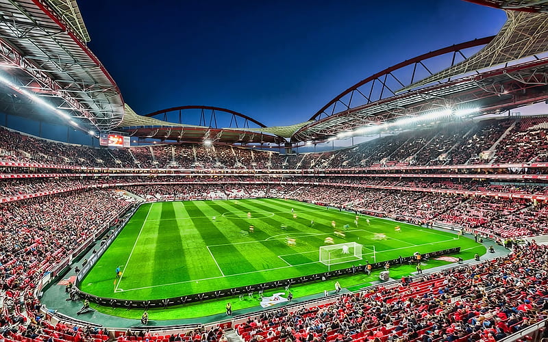 Benfica Stadium, match, Estadio da Luz, full stadium, football stadium, soccer, Benfica arena, Lisbon, Portugal, Portuguese stadiums, HD wallpaper