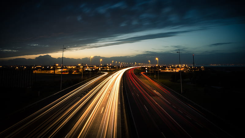 graphy, Time-lapse, Highway, Time-Lapse, HD wallpaper
