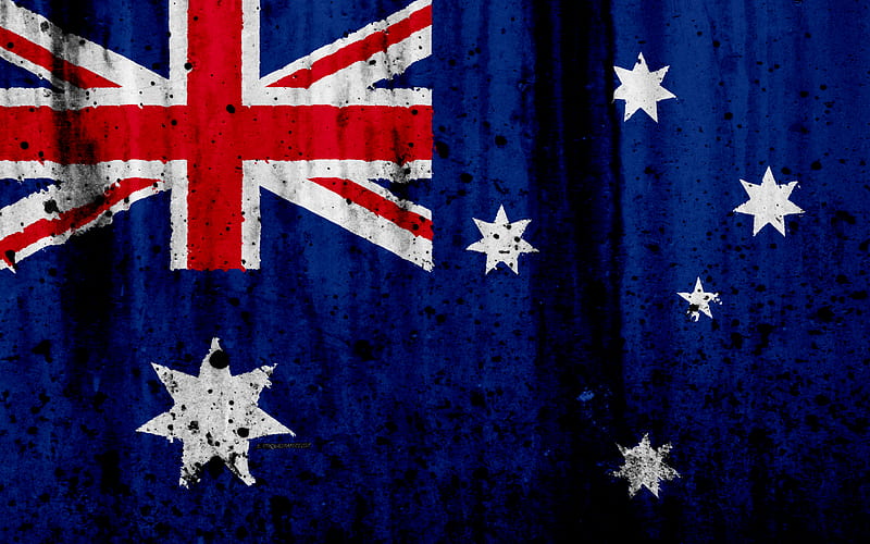 Australian flag grunge, flag of Australia, Oceania, Australia, national symbols, Australia national flag, HD wallpaper
