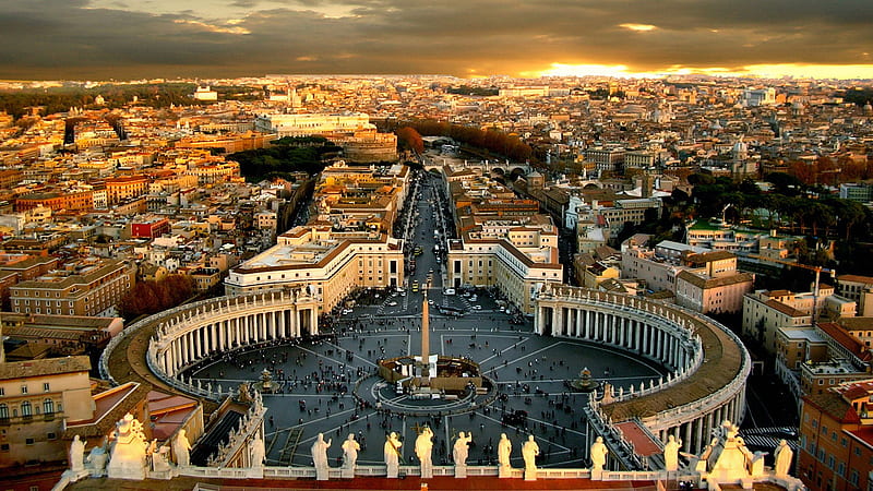 catholic church vatican, architecture scenic, view, bonito, sunset, rome, church, nice, cool, big, scenery, catholic, HD wallpaper