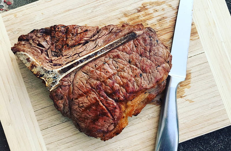 grilled T bone steak, cool, yummy, entertainment, fun, foods, HD wallpaper