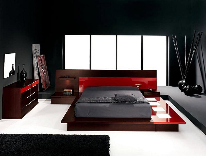 modern bedroom beautiful, blueprint, location, okoboji iowa, detail, HD wallpaper