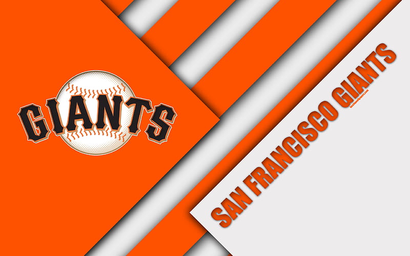 San Francisco Giants, MLB white orange abstraction, logo, material design, baseball, San Francisco, California, USA, Major League Baseball, HD wallpaper