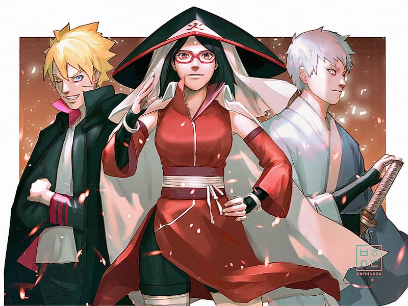 Anime, Naruto, Sarada Uchiha, Boruto Uzumaki, Mitsuki (Naruto), Boruto, HD wallpaper