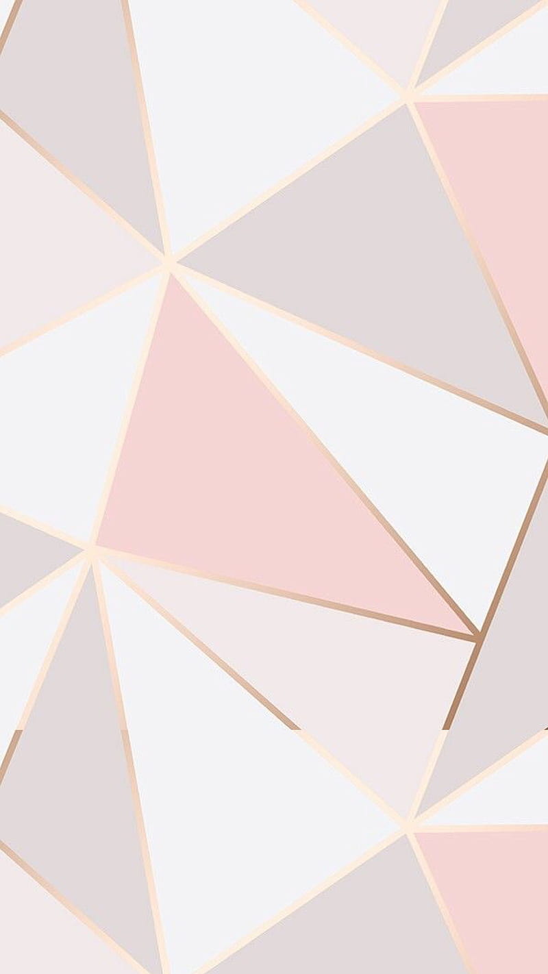 Gold, abstract, colours, designs, geometric, pink, purple, shapes, white, HD phone wallpaper