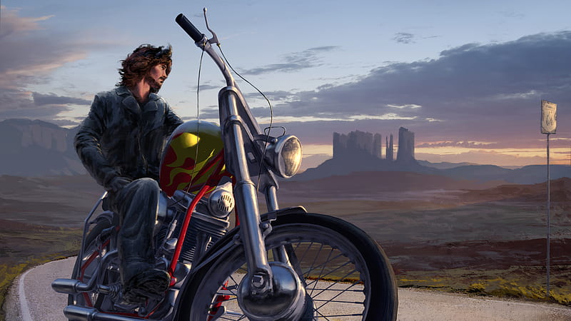 Bike Rider Digital Art , biker, bikes, digital-art, artist, artwork, HD wallpaper