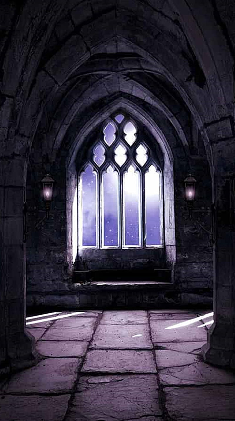 Gothic View, dark, goth, window, HD phone wallpaper