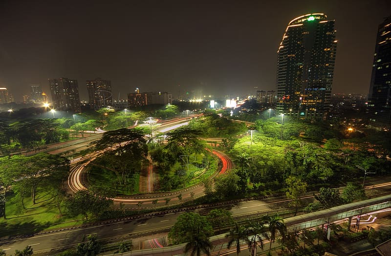 Cities, Night, Indonesia, Jakarta, , Java (Indonesia), HD wallpaper