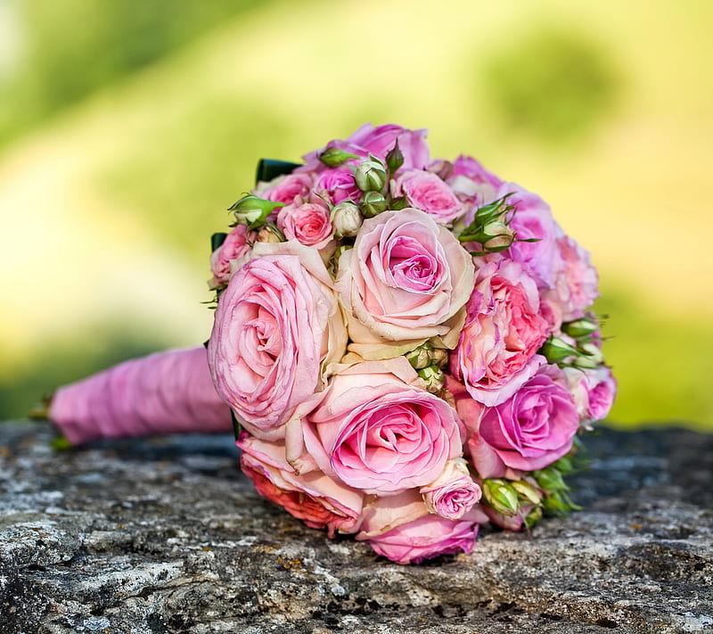 Bridal Bouquet, roses, wedding, HD wallpaper