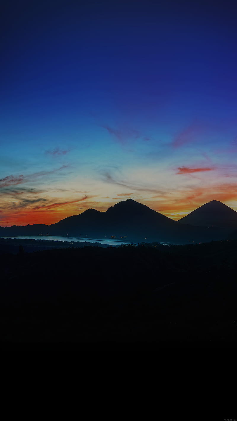 Amoled Mountain, colors, landscape, moon, mountains, nature, sun, sunrise, sunset, HD phone wallpaper