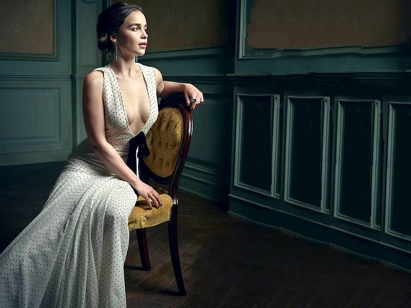 Emilia Clark, 2016, dress, model, bonito, Clark, actress, Emilia, HD wallpaper