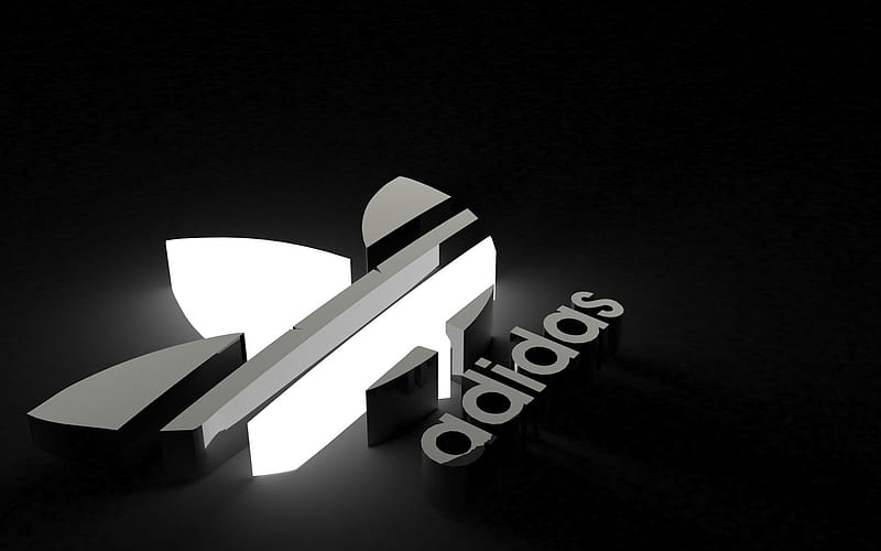 Adidas 3d Logo, adidas, 3d, logo, light, HD wallpaper