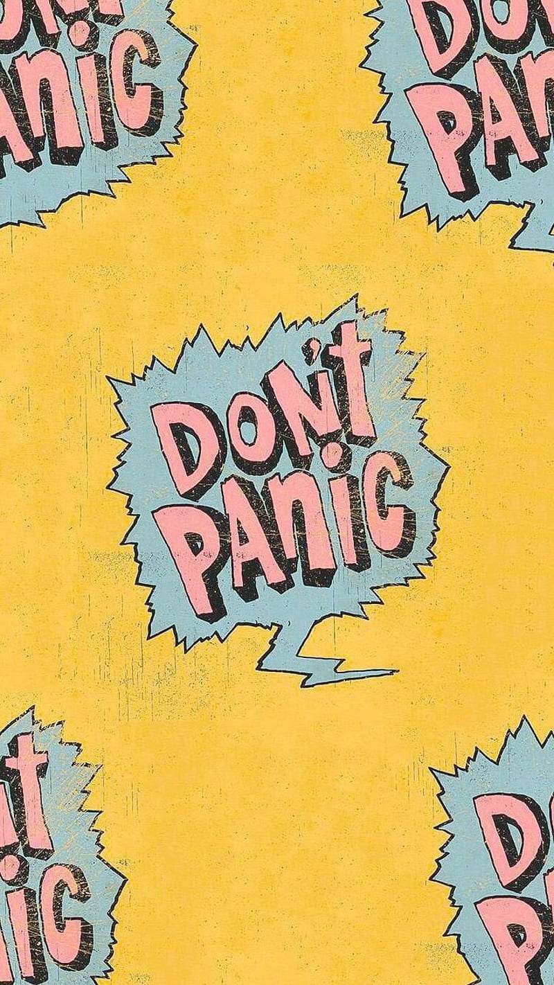 Panic, anxiety, dont panic, pattern, yellow, HD phone wallpaper