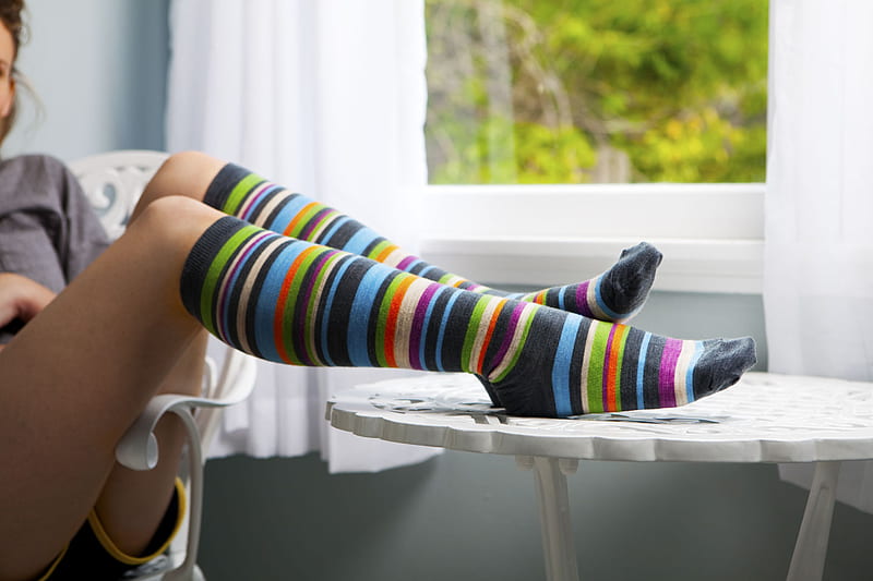 rainbow socks, model, legs, knee highs, socks, bonito, rainbow, sexy, cute,...