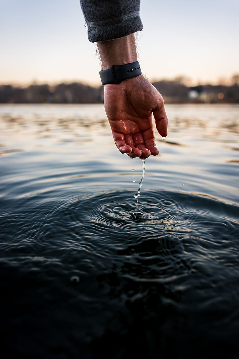 water, hand, touch, drops, ripples, HD phone wallpaper