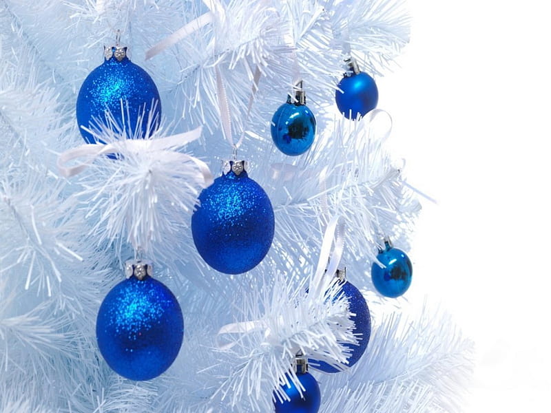 protestante tenedor Noticias Azul sobre blanco, árbol de navidad, blanco, bolas, azul, Fondo de pantalla  HD | Peakpx